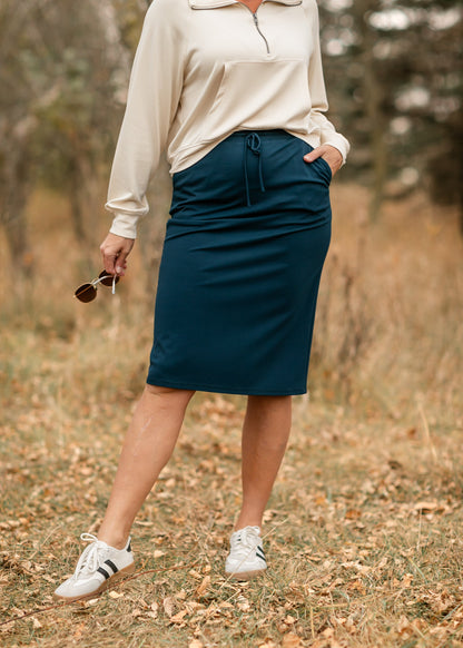 Jordan Knit Midi Skirt Teal