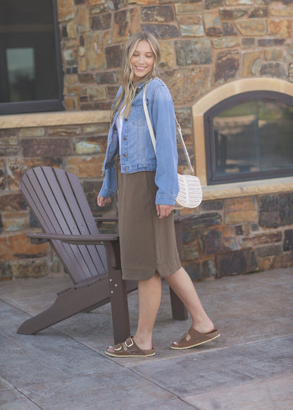 Kelly Drawstring Midi Skirt