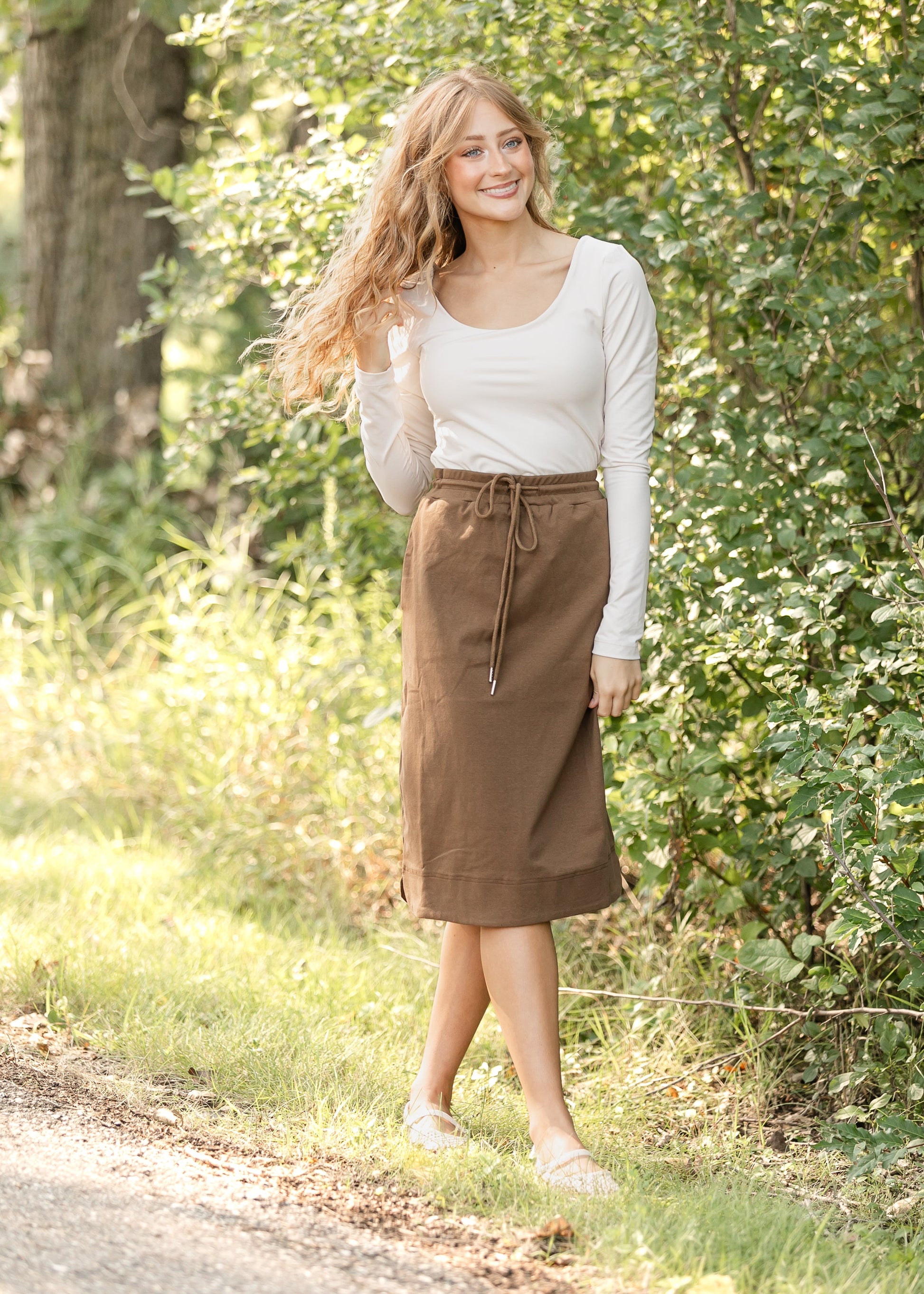 Kelly Drawstring Midi Skirt