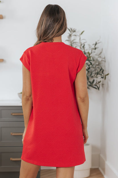Kimberly Red Textured Mini Dress - FINAL SALE
