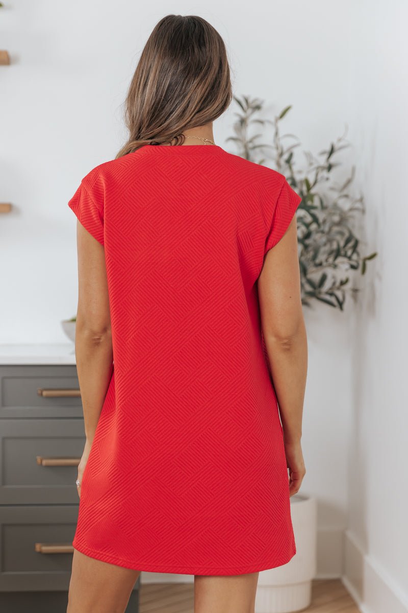 Kimberly Red Textured Mini Dress - FINAL SALE