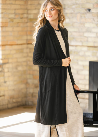 Kylin Open Front Cardigan Black