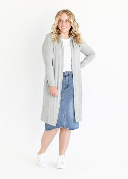 Kylin Open Front Cardigan Gray