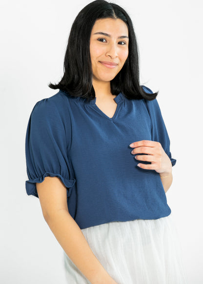 Laurel V-neck Short Sleeve Top - FINAL SALE