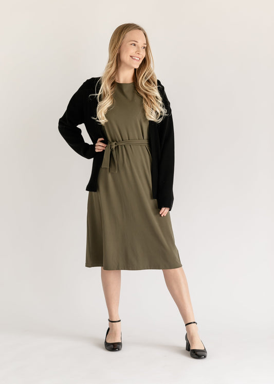 Lennox Classic Midi Dress - FINAL SALE Olive