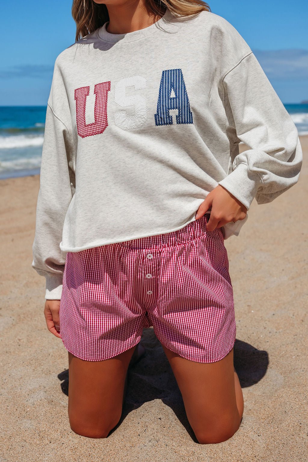 Light Grey USA Graphic Sweatshirt - FINAL SALE