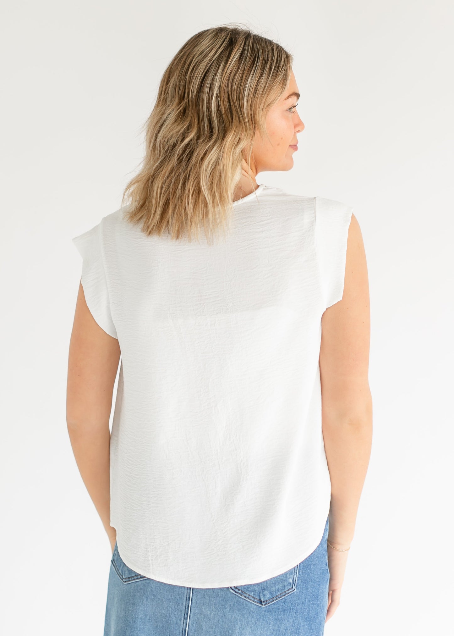 Madison V-neck Short Sleeve Flowy Top - FINAL SALE