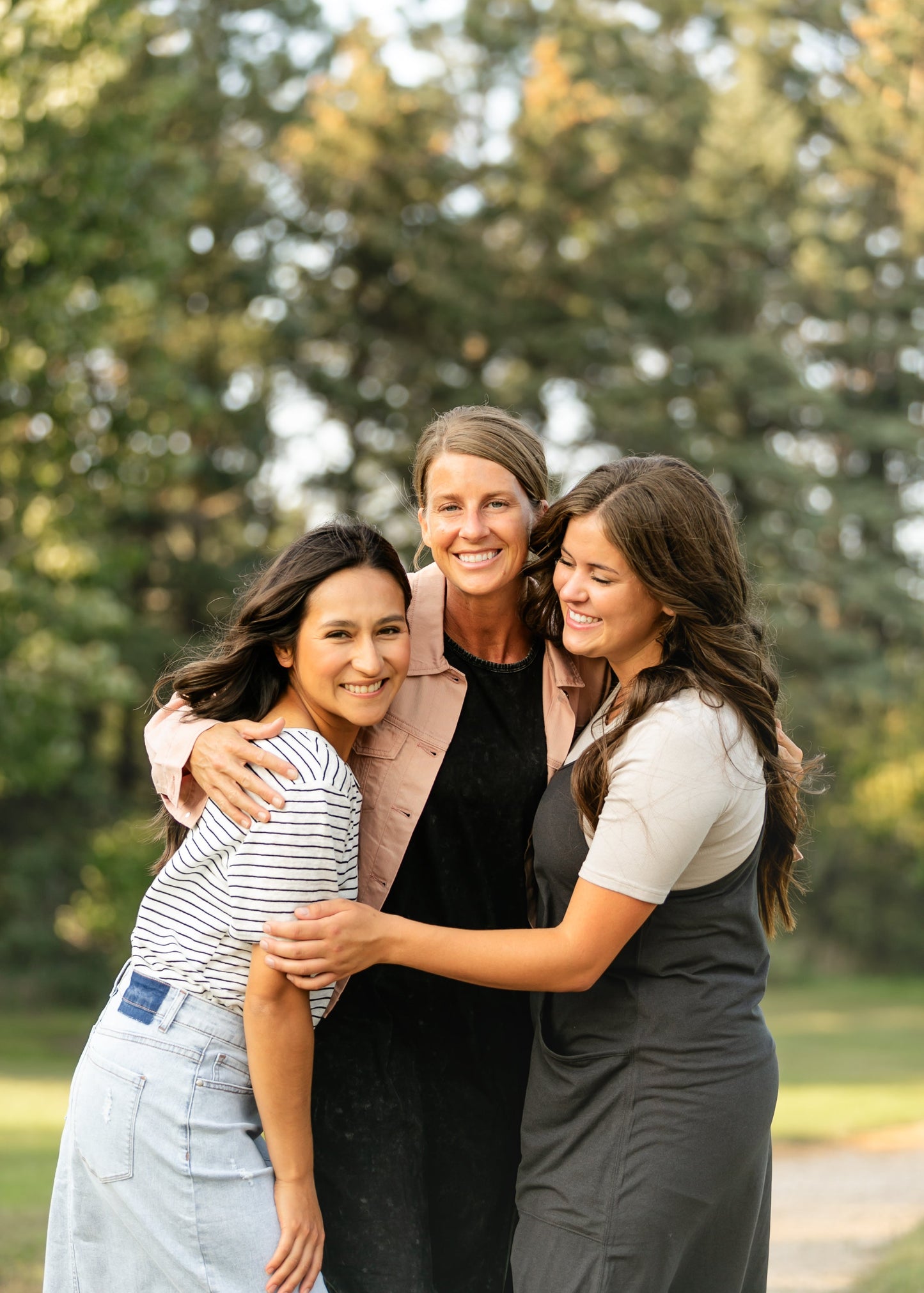 Maelia Distressed Denim Midi Skirt