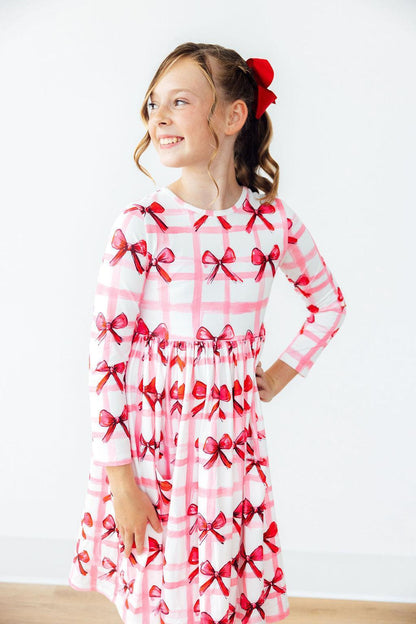 Bow La La L/S Pocket Twirl Dress