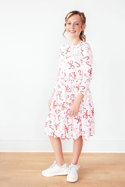 Candy Cane Lane L/S Pocket Twirl Dress