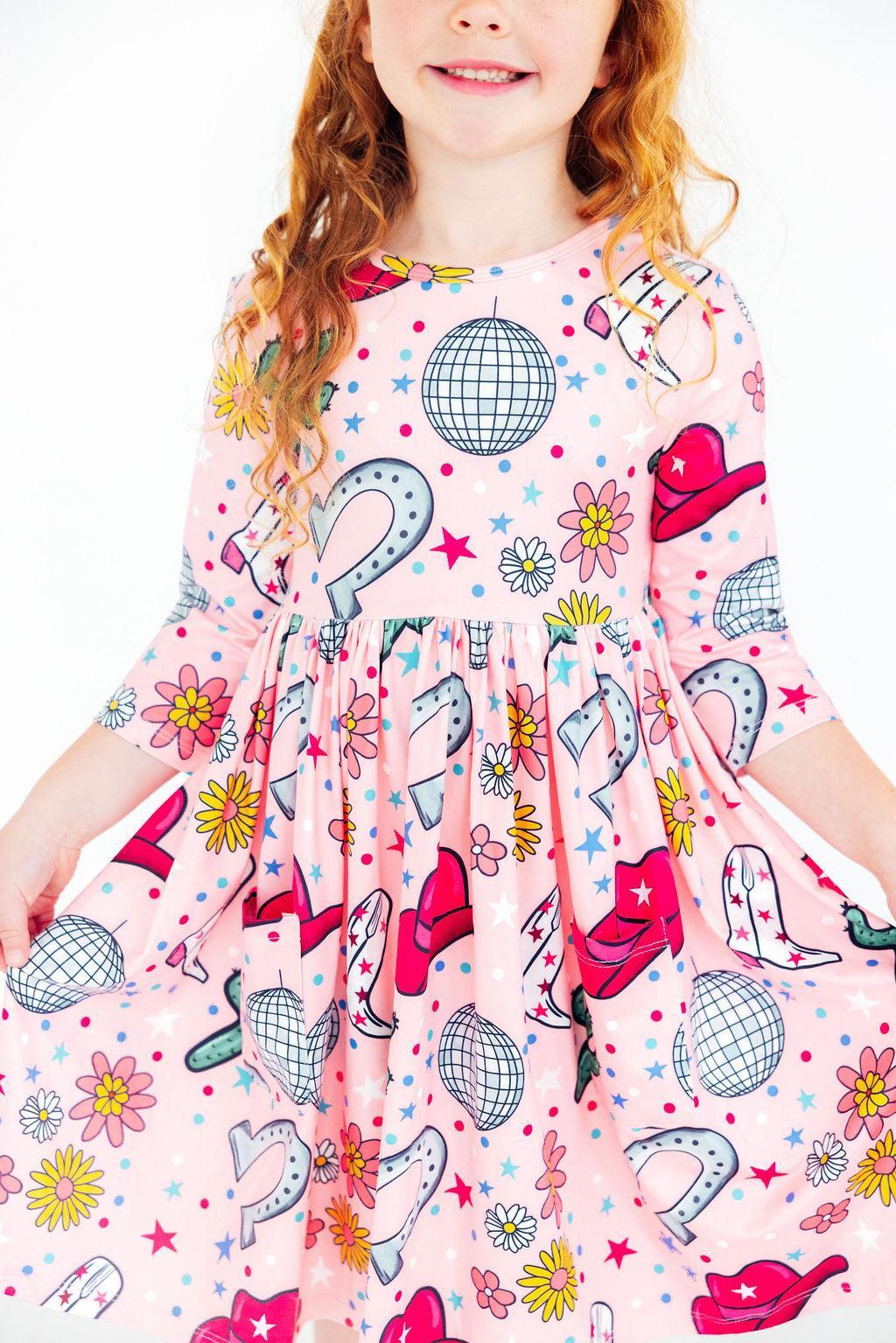 Boots & Bling L/S Pocket Twirl Dress