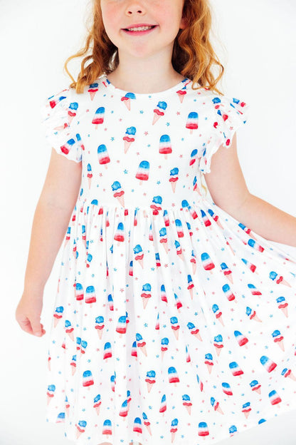 Summer Sweets Flutter Sleeve Twirl Dress