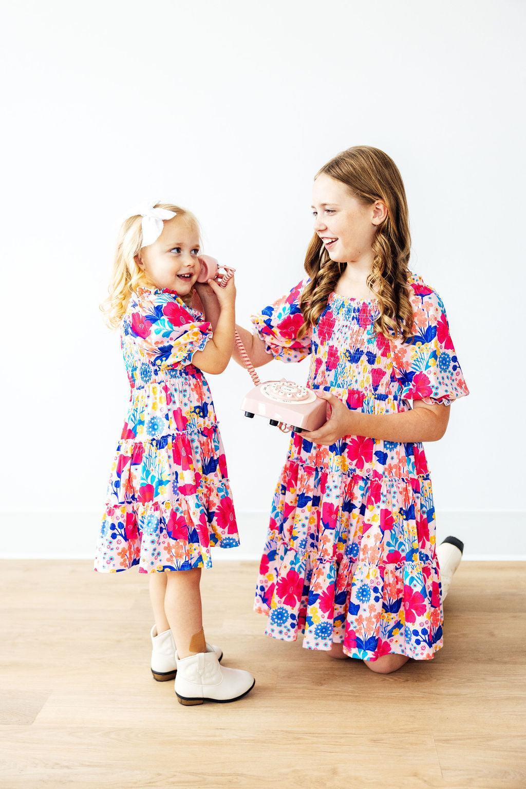Sunshine Garden Smocked Ruffle Dress