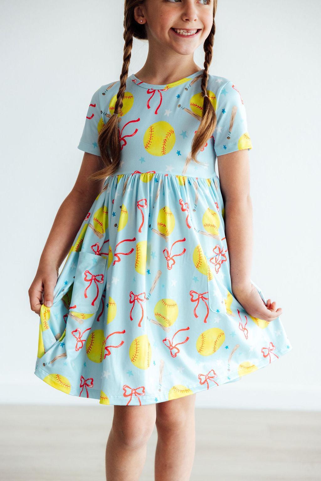 Softball Sweetie S/S Pocket Twirl Dress