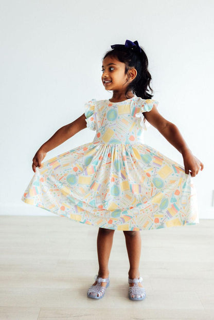 Campus Cutie Flutter Sleeve Twirl Dress