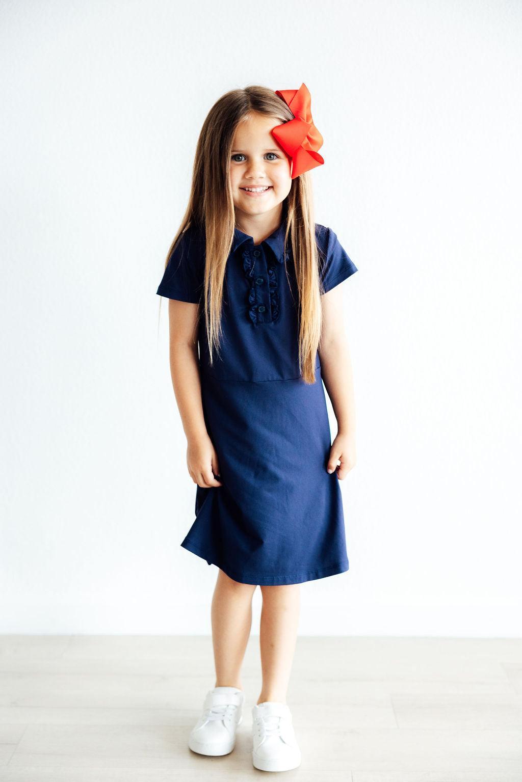 Navy S/S Polo Dress