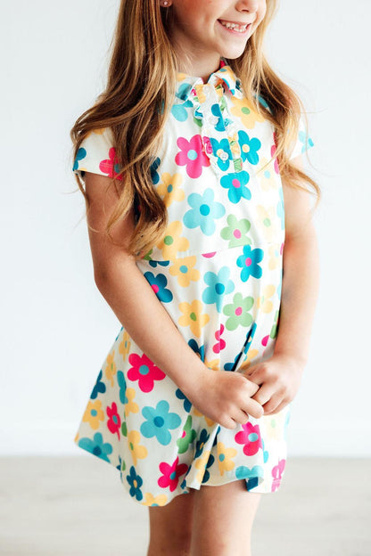 Groovy Blooms S/S Polo Dress