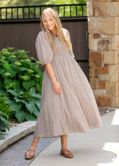 Kayleen Gingham Maxi Dress