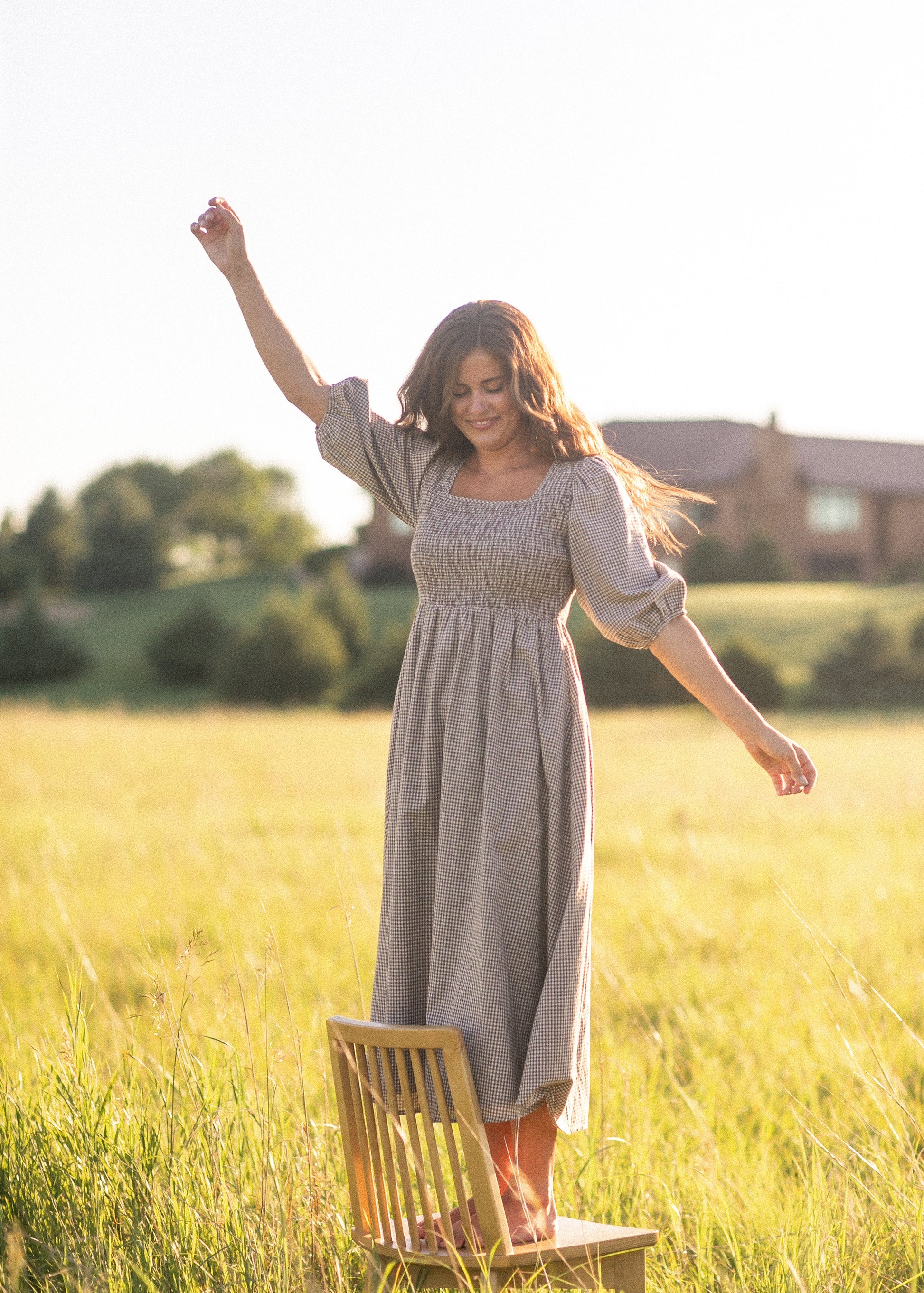 Kayleen Gingham Maxi Dress