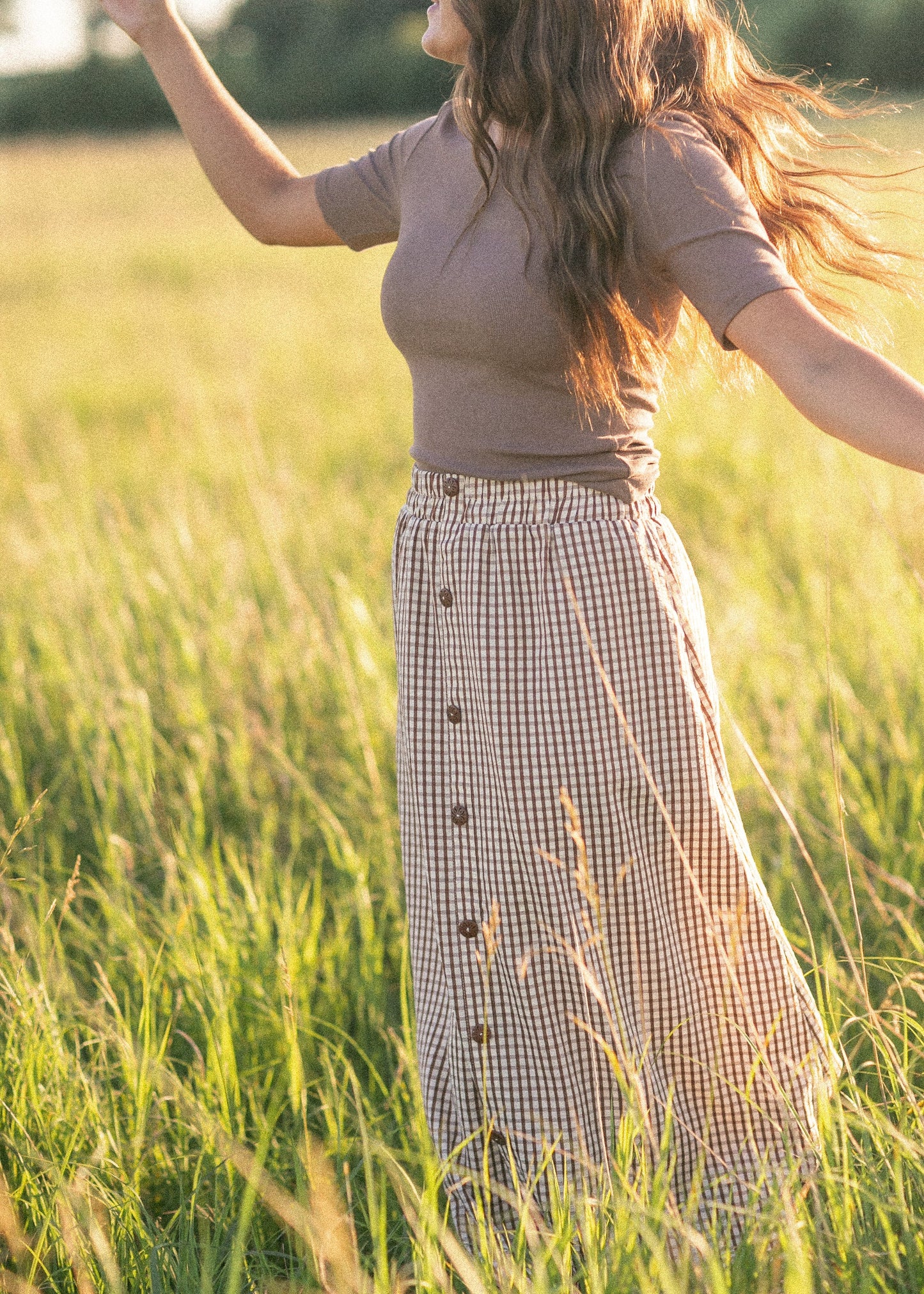 McKenna Gingham Maxi Skirt