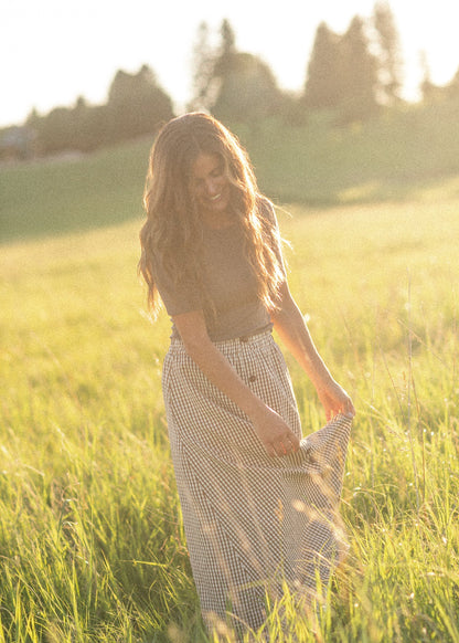 McKenna Gingham Maxi Skirt