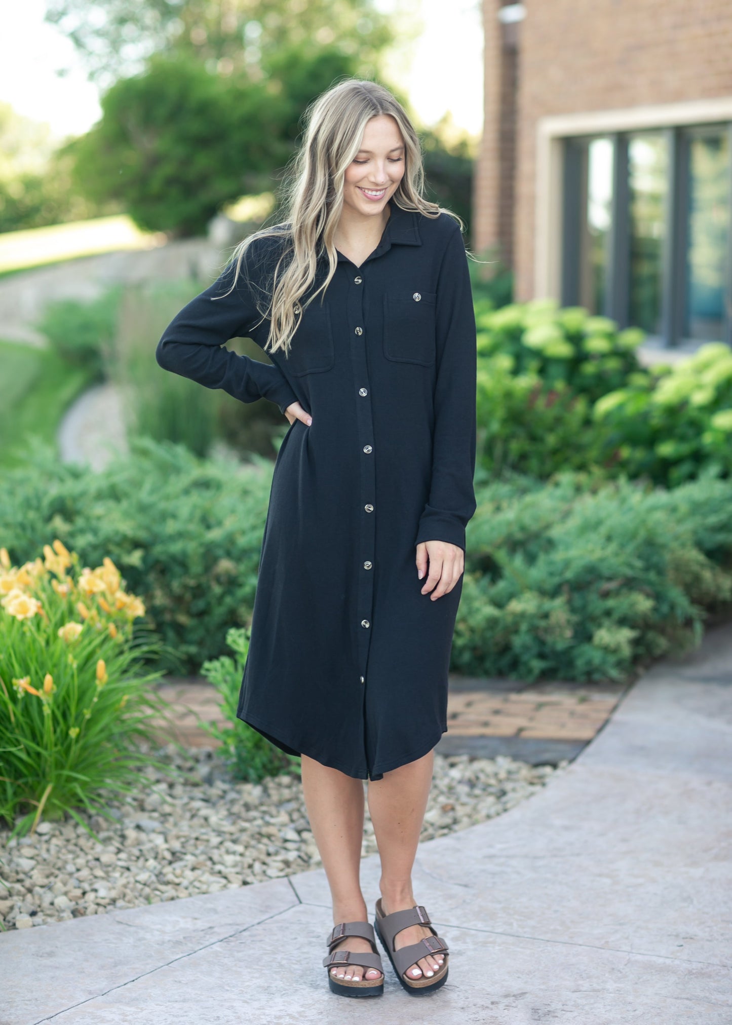 Teagan Black Ultra Soft Shirt Dress 2XL