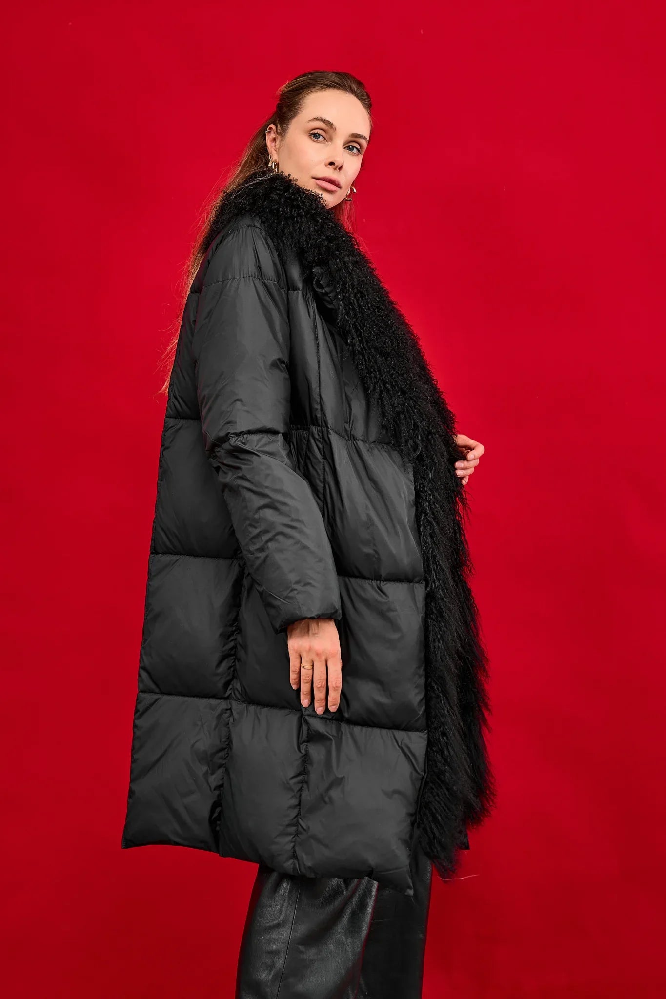 Genuine Lama Fur Premium Down Coat