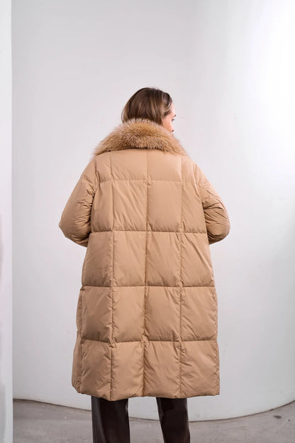 Genuine Polar Fox Premium Down Parka Coat