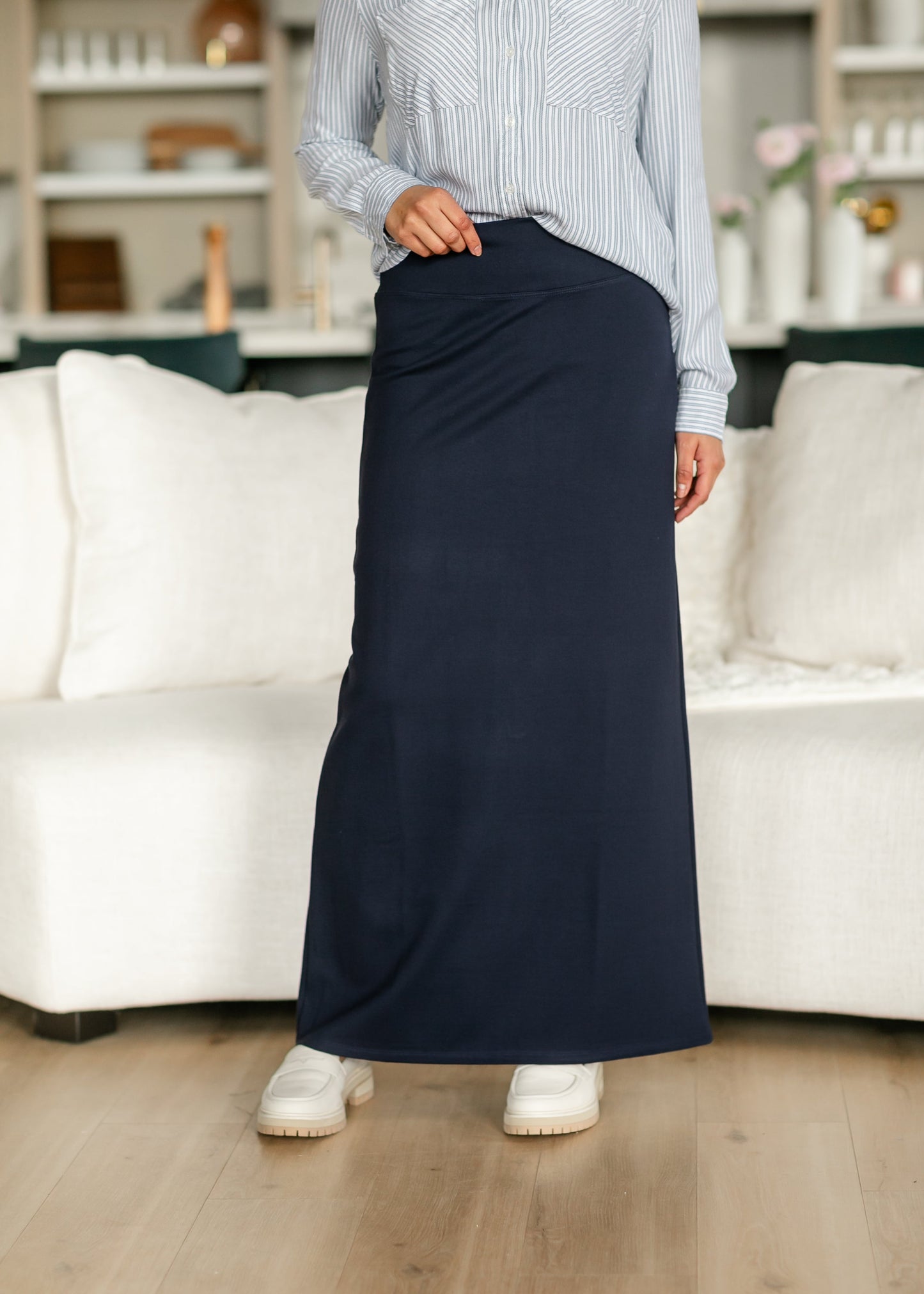 Quinn Knit Maxi Skirt Navy