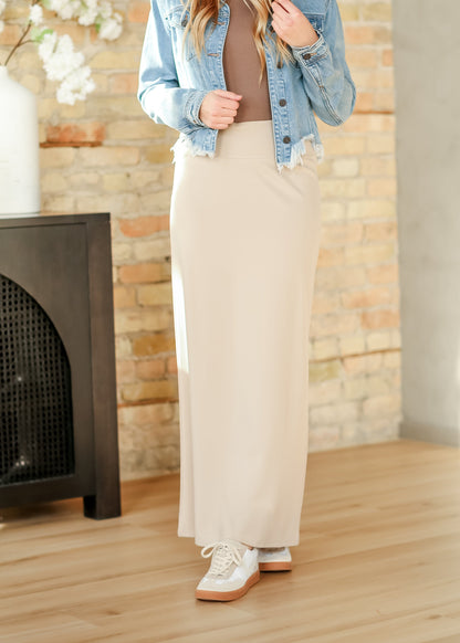 Quinn Knit Maxi Skirt Taupe