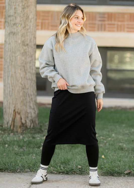 Quinn Knit Midi Skirt Black