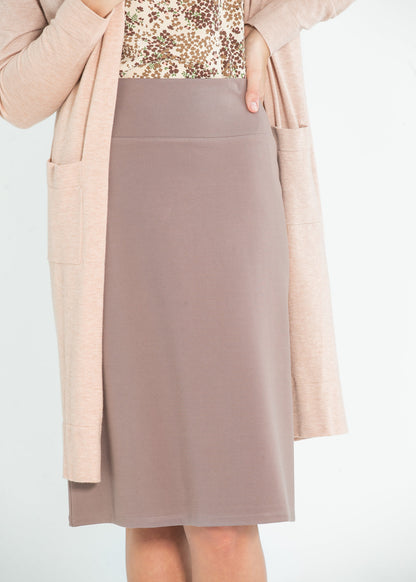Quinn Knit Midi Skirt Deep Taupe