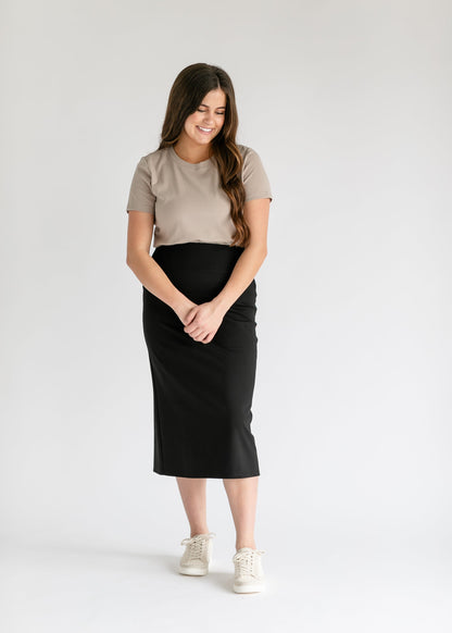 Quinn Midi Skirt 31 Inch Black