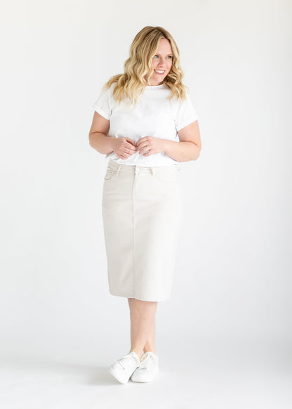 Remi Cloud Denim Midi Skirt 26 Inches