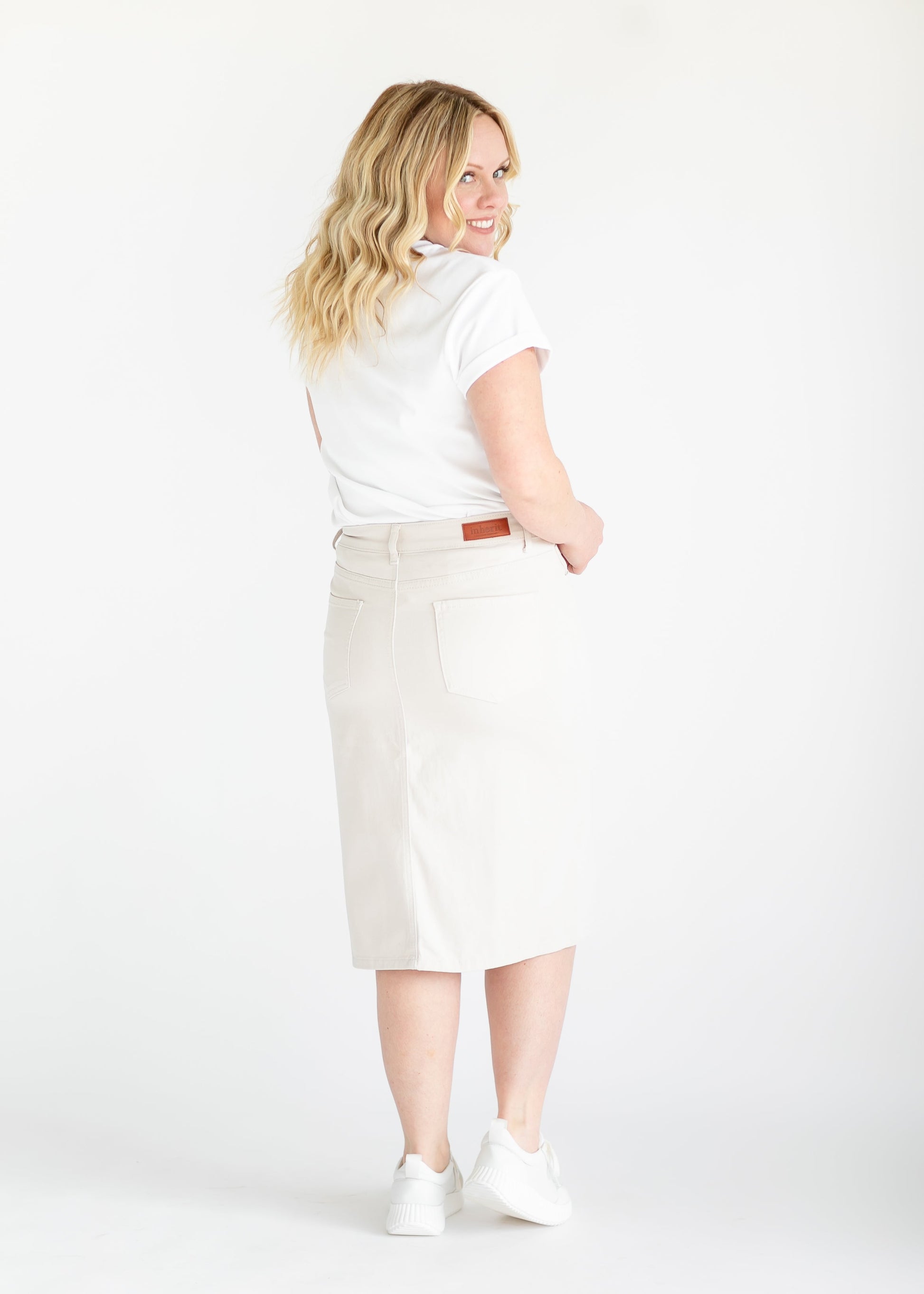 Remi Cloud Denim Midi Skirt