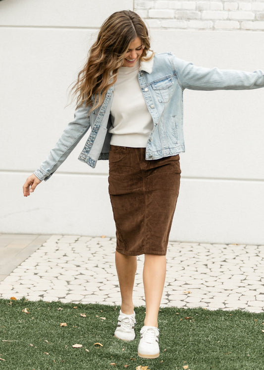 Remi Corduroy Midi Skirt