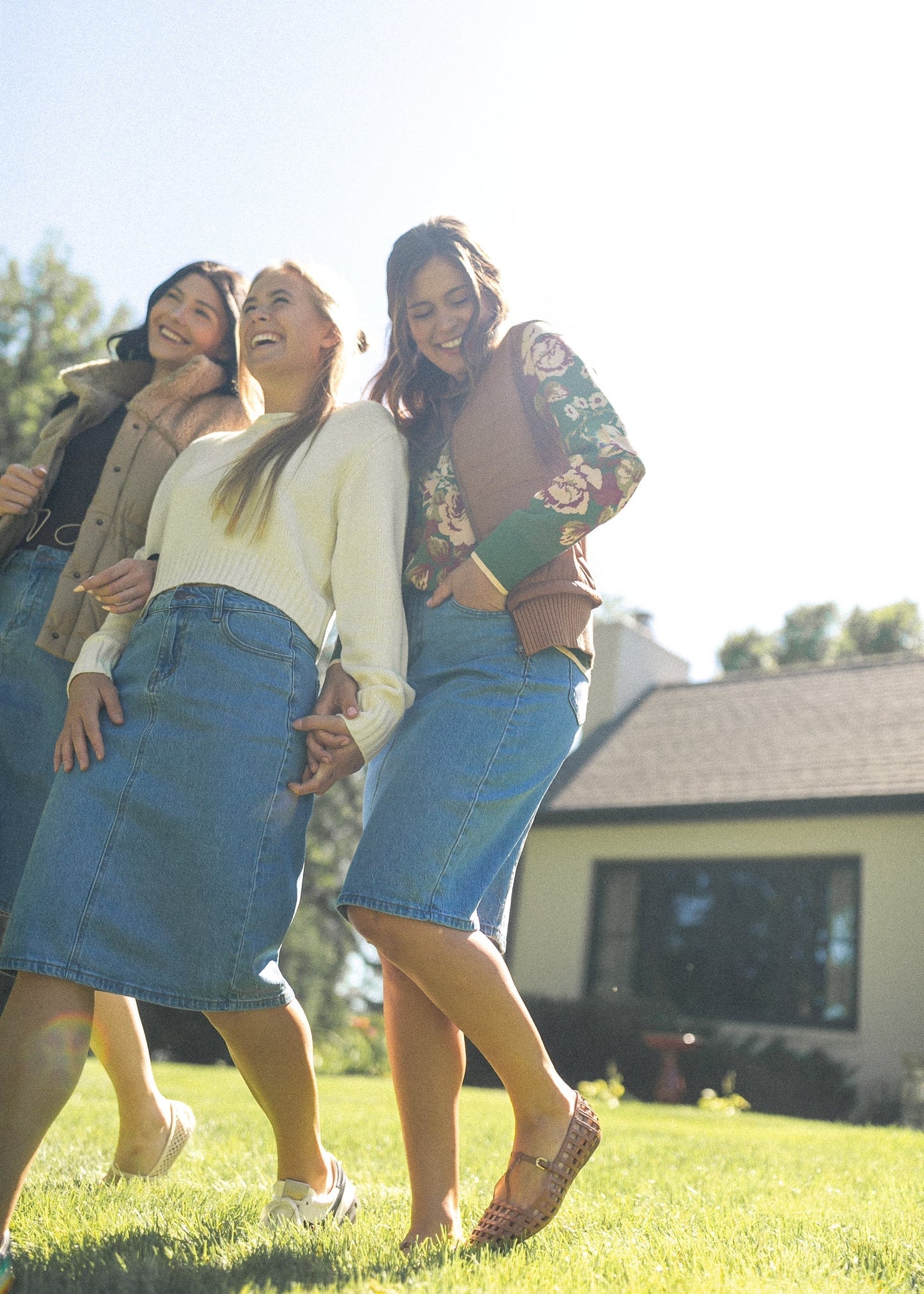 Remi Denim Classic Wash Midi Skirt