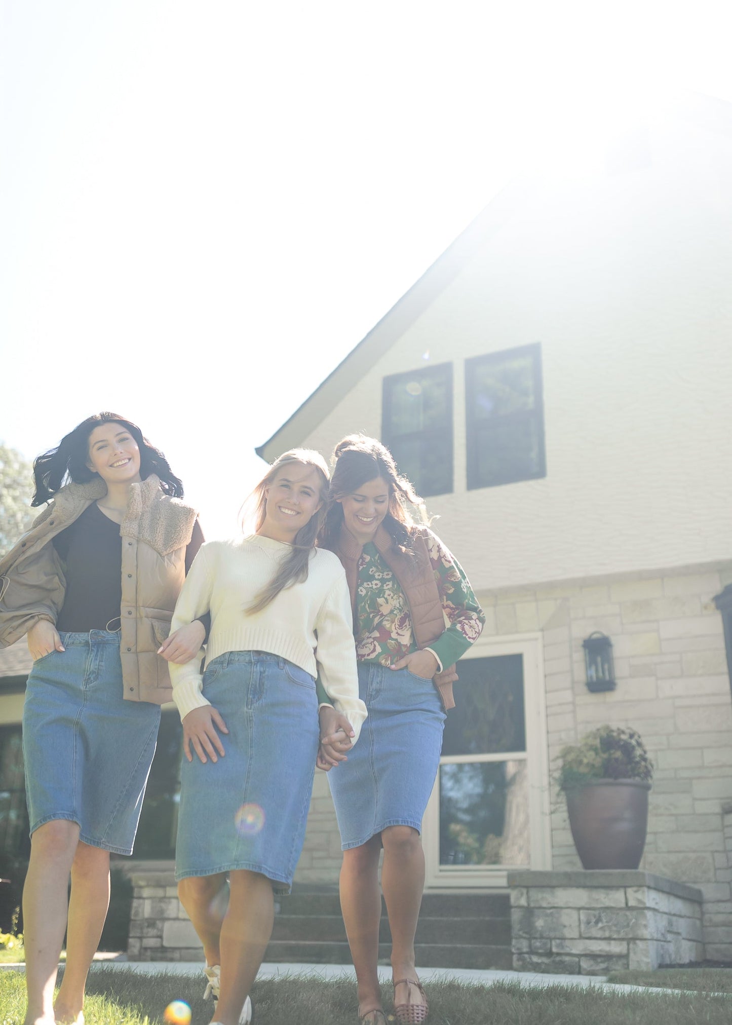 Remi Denim Classic Wash Midi Skirt