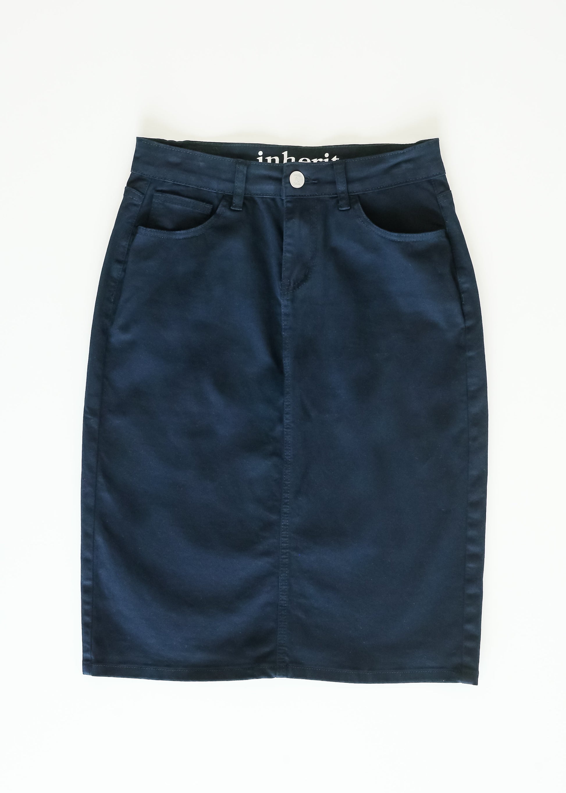 Remi Navy Denim Midi Skirt