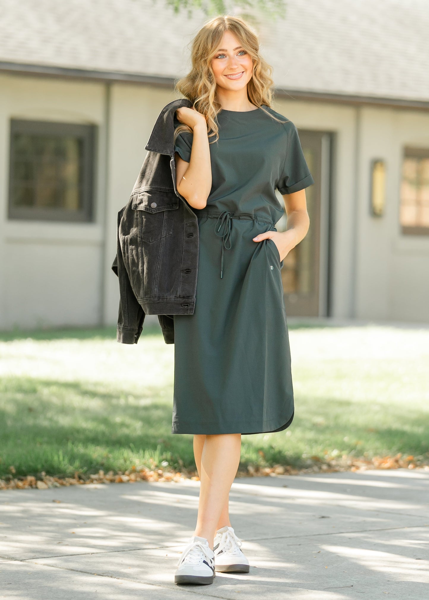 Rory Athletic Midi Dress Evergreen