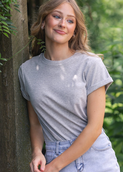 Short Sleeve Essential Basic T-shirt Heather Gray