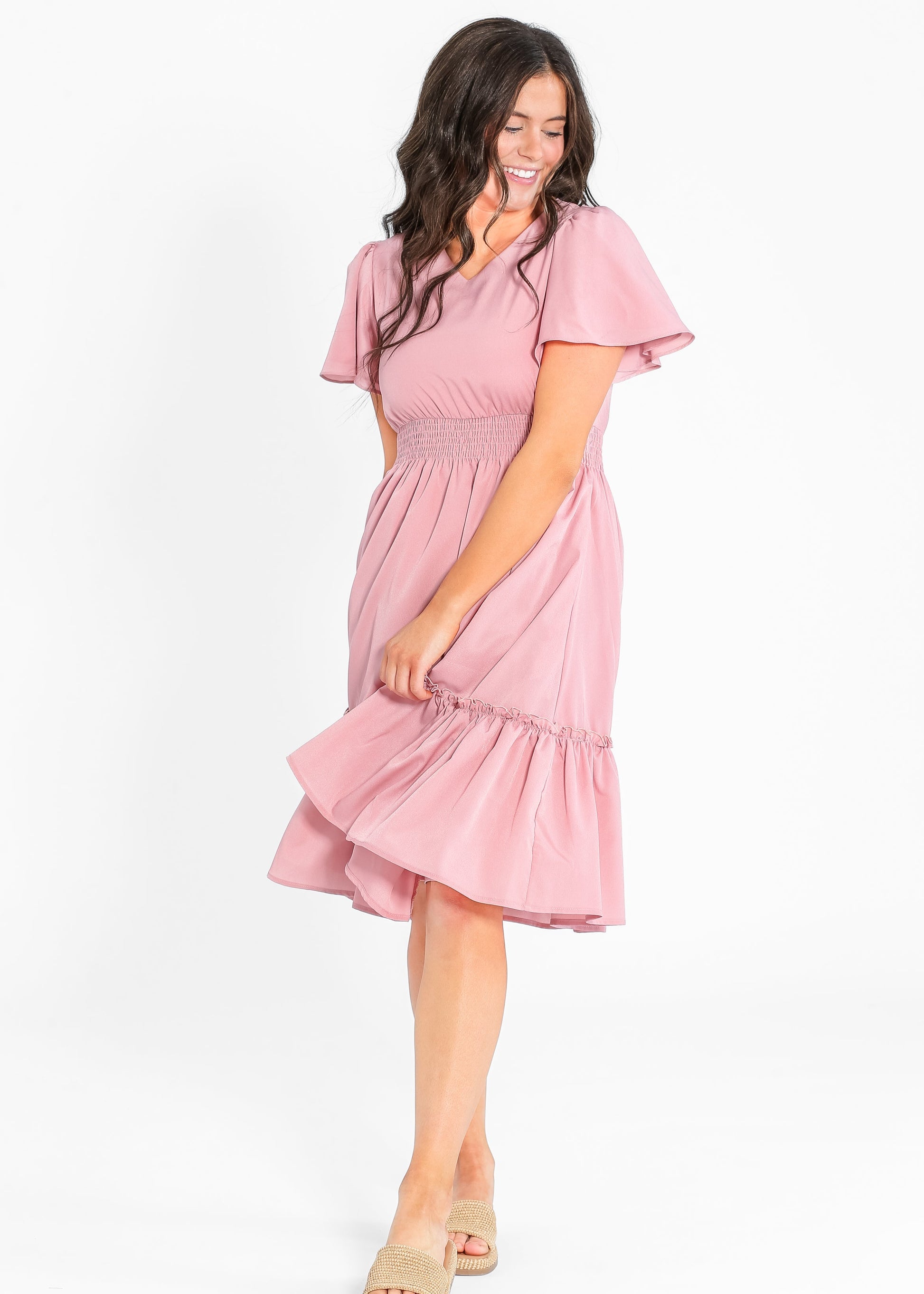 Sophie V-Neck Midi Dress - FINAL SALE