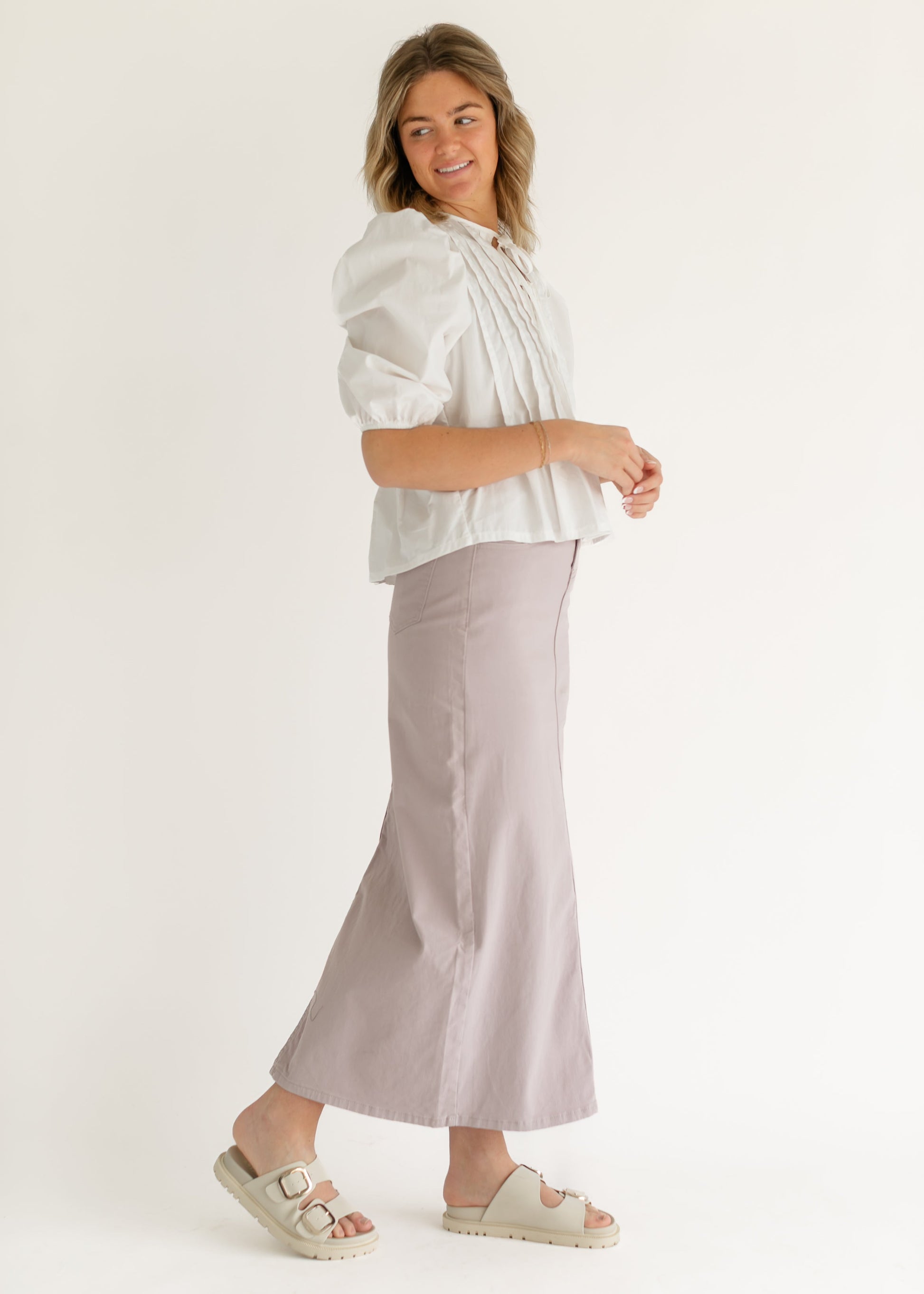 Stella Lilac Denim Maxi Skirt - FINAL SALE