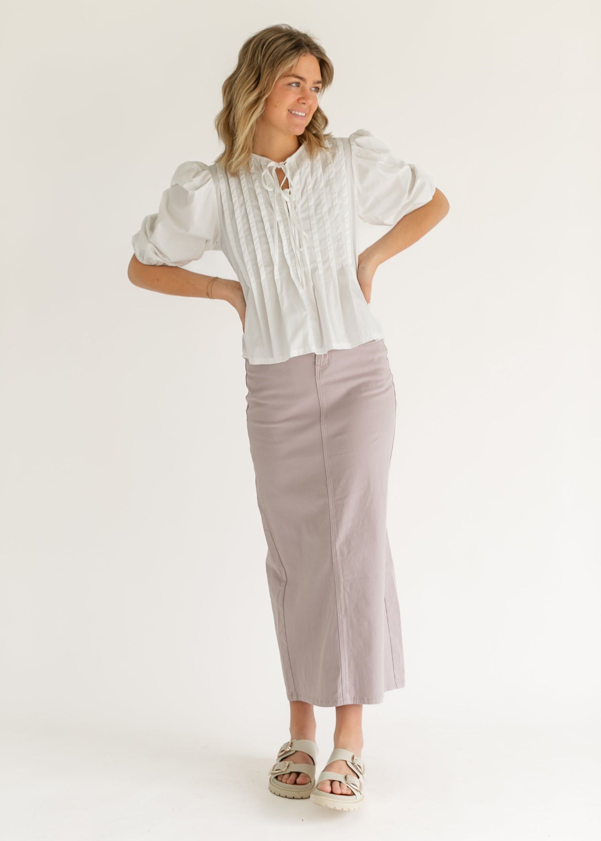 Stella Lilac Denim Maxi Skirt - FINAL SALE
