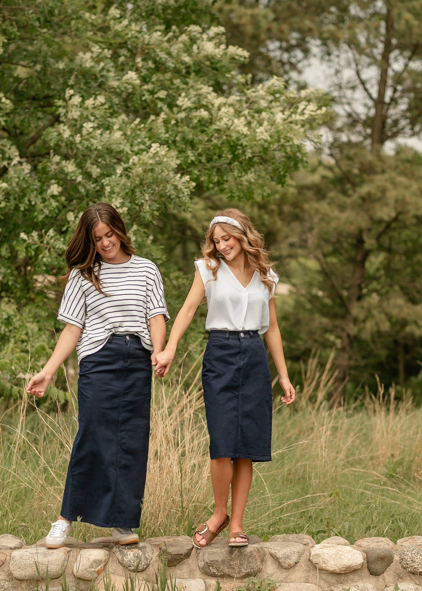 Stella Navy Maxi Denim Skirt