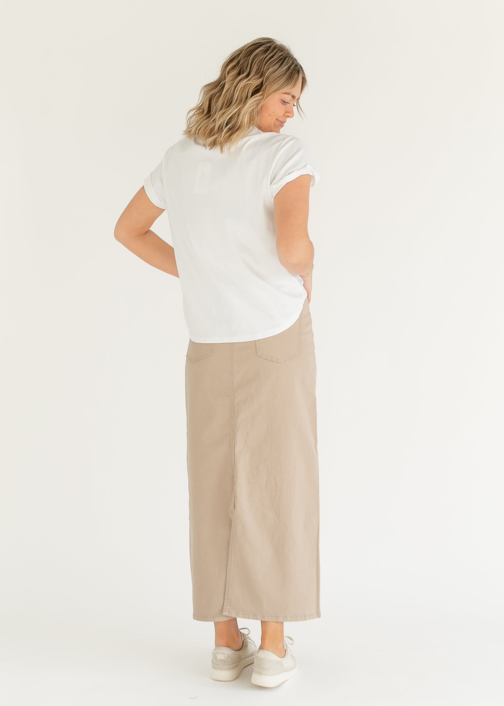 Stella Simply Taupe Denim Maxi Skirt