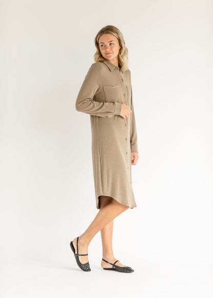Teagan Brown Ultra Soft Shirt Dress