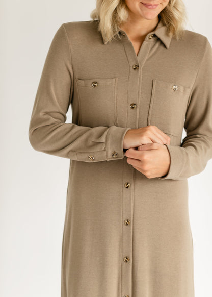 Teagan Brown Ultra Soft Shirt Dress