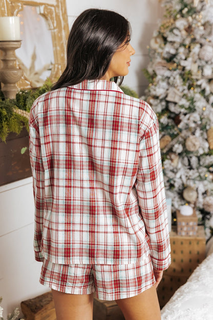 Waking Up Multi Red Plaid Shirt & Shorts Set - FINAL SALE