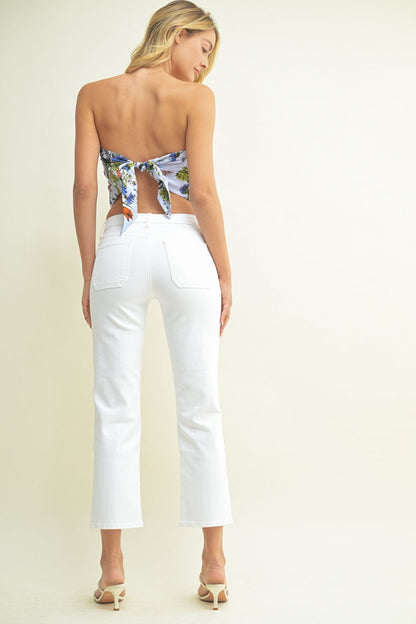White Low Rise Straight Leg Jeans - FINAL SALE
